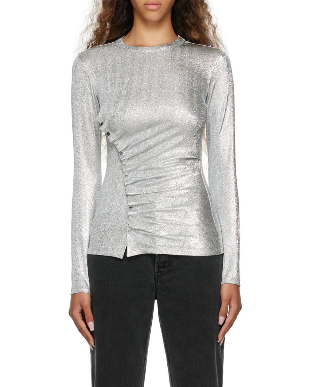 Long Sleeved Metallic Top