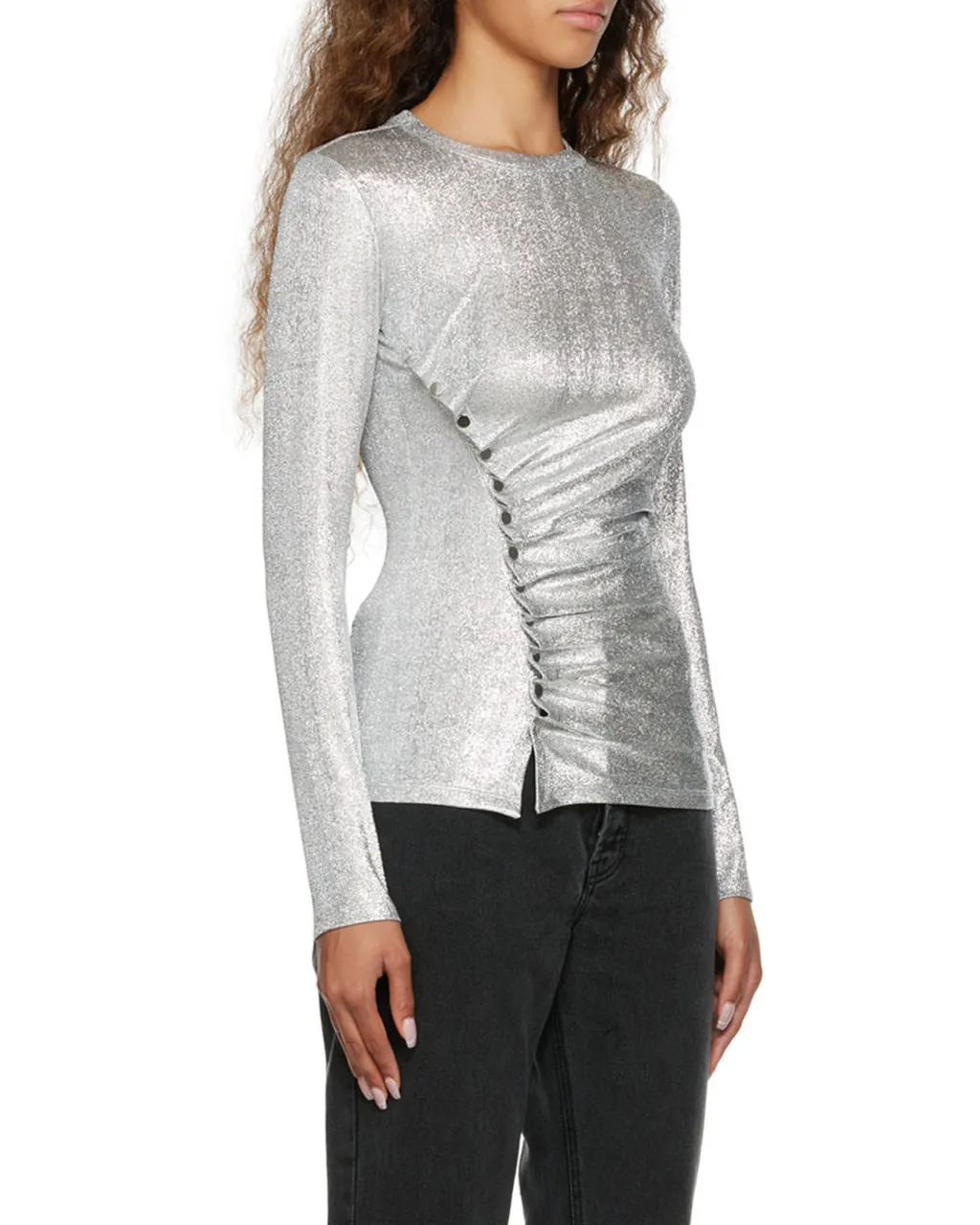 Long Sleeved Metallic Top