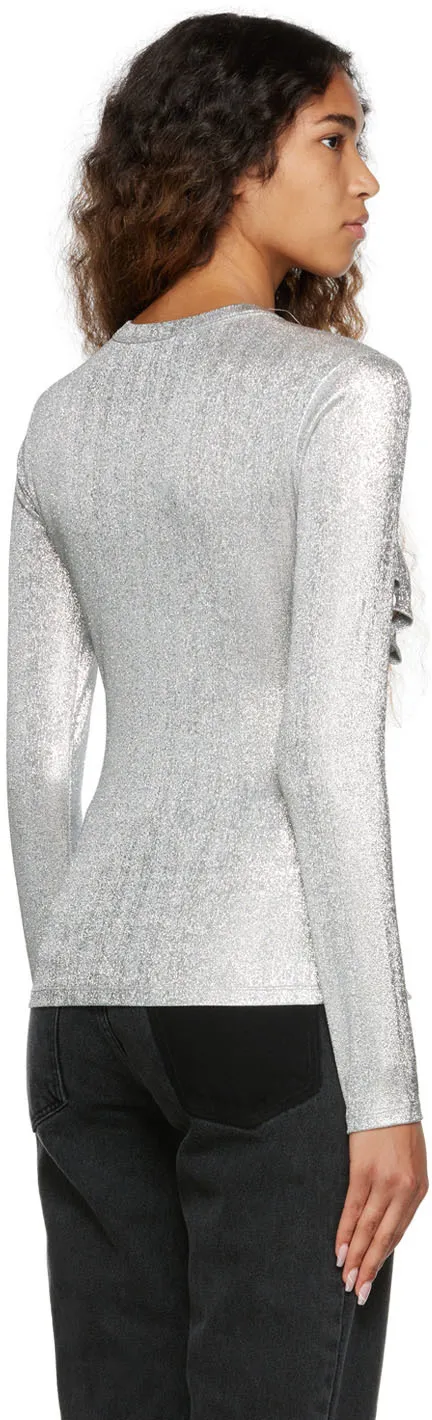 Long Sleeved Metallic Top