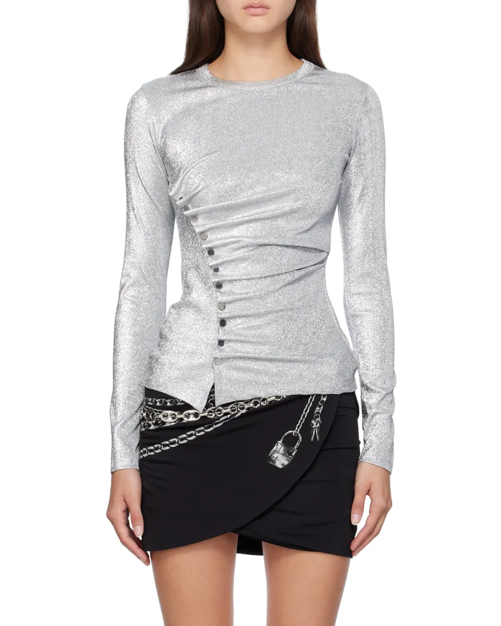 Long Sleeved Metallic Top
