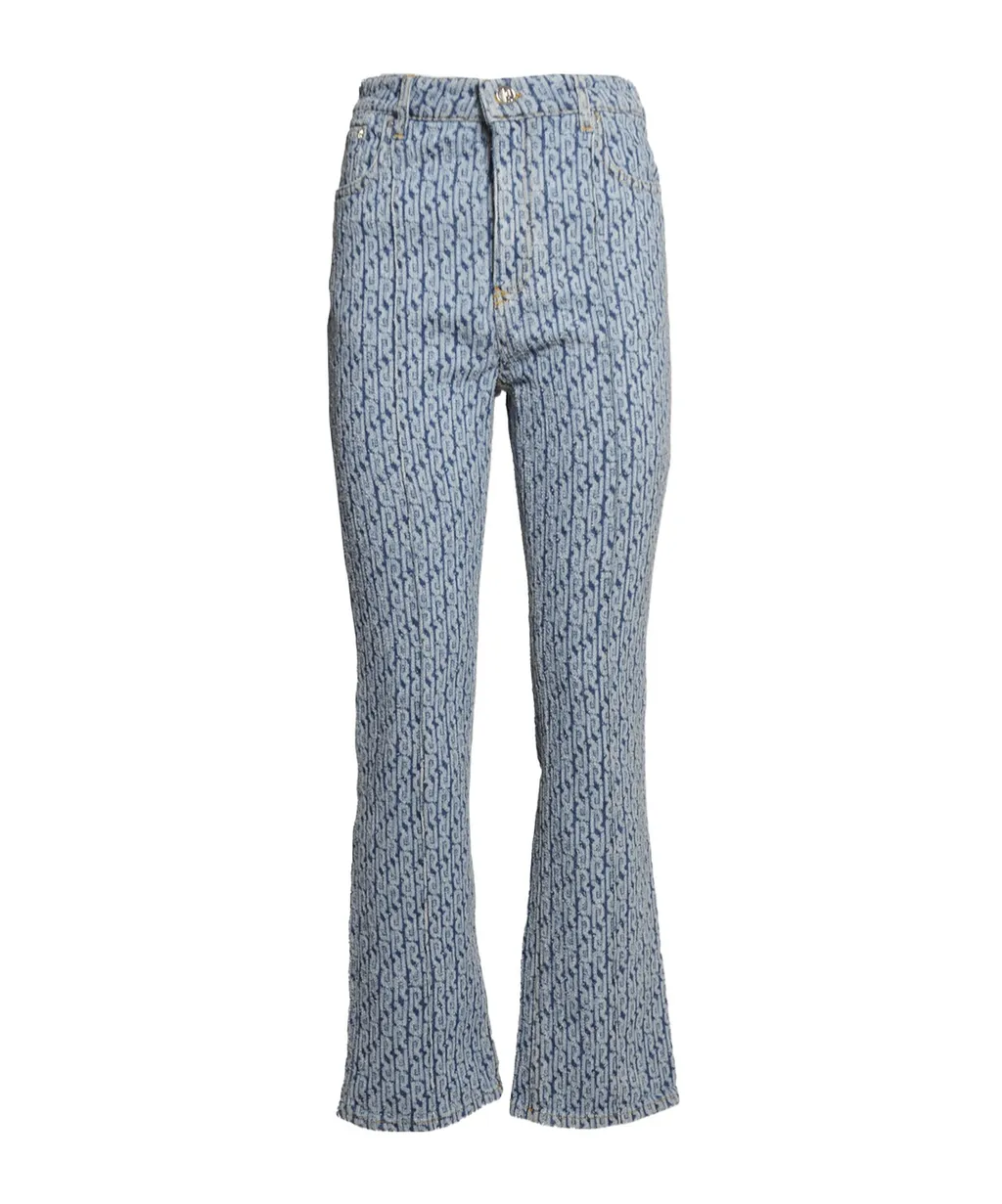 Logo Jacquard Flared Jeans