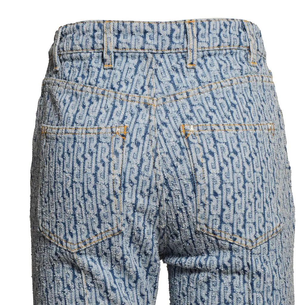 Logo Jacquard Flared Jeans