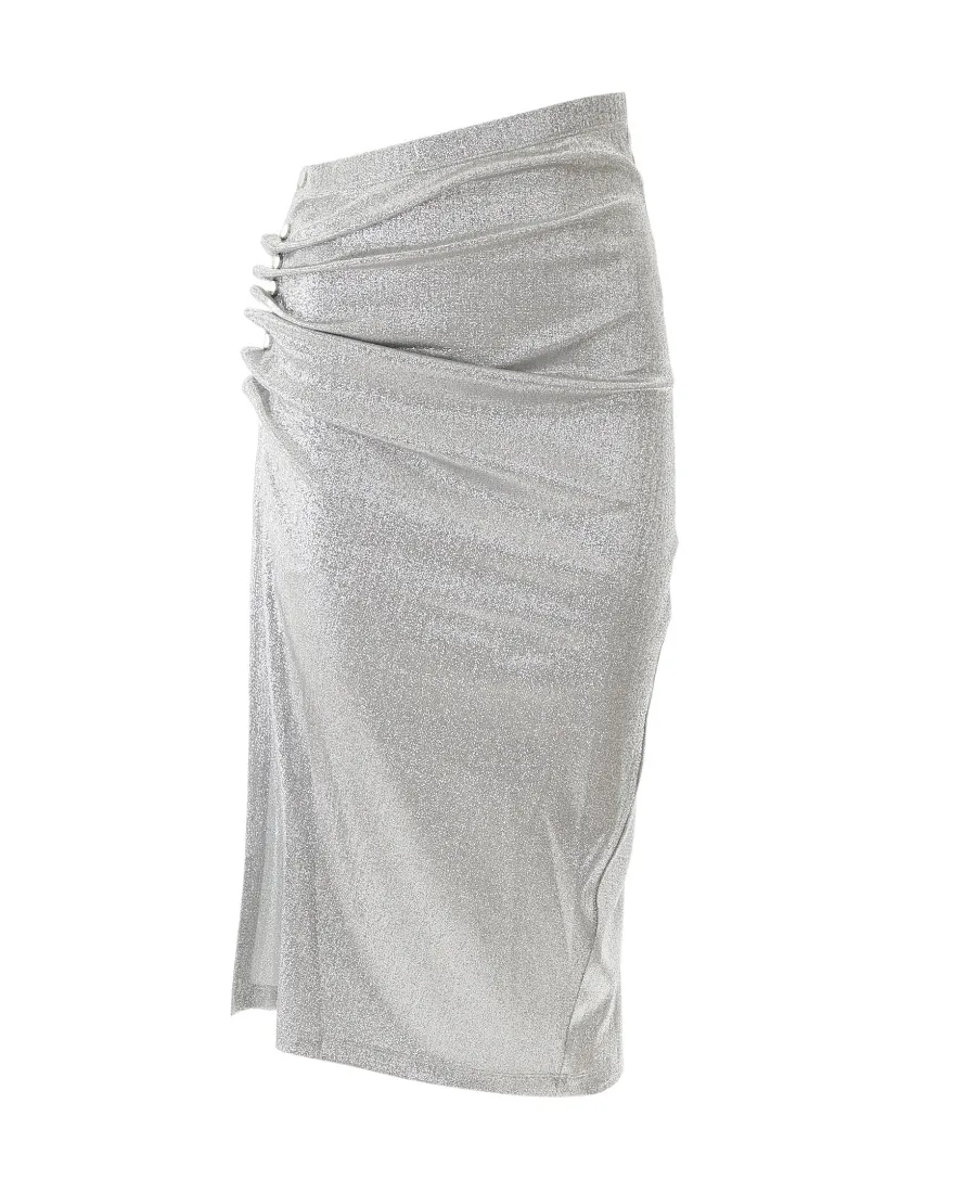 Drapped Button Skirt