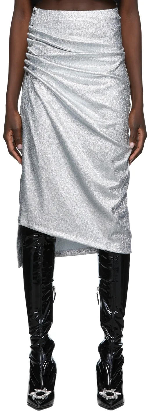 Drapped Button Skirt