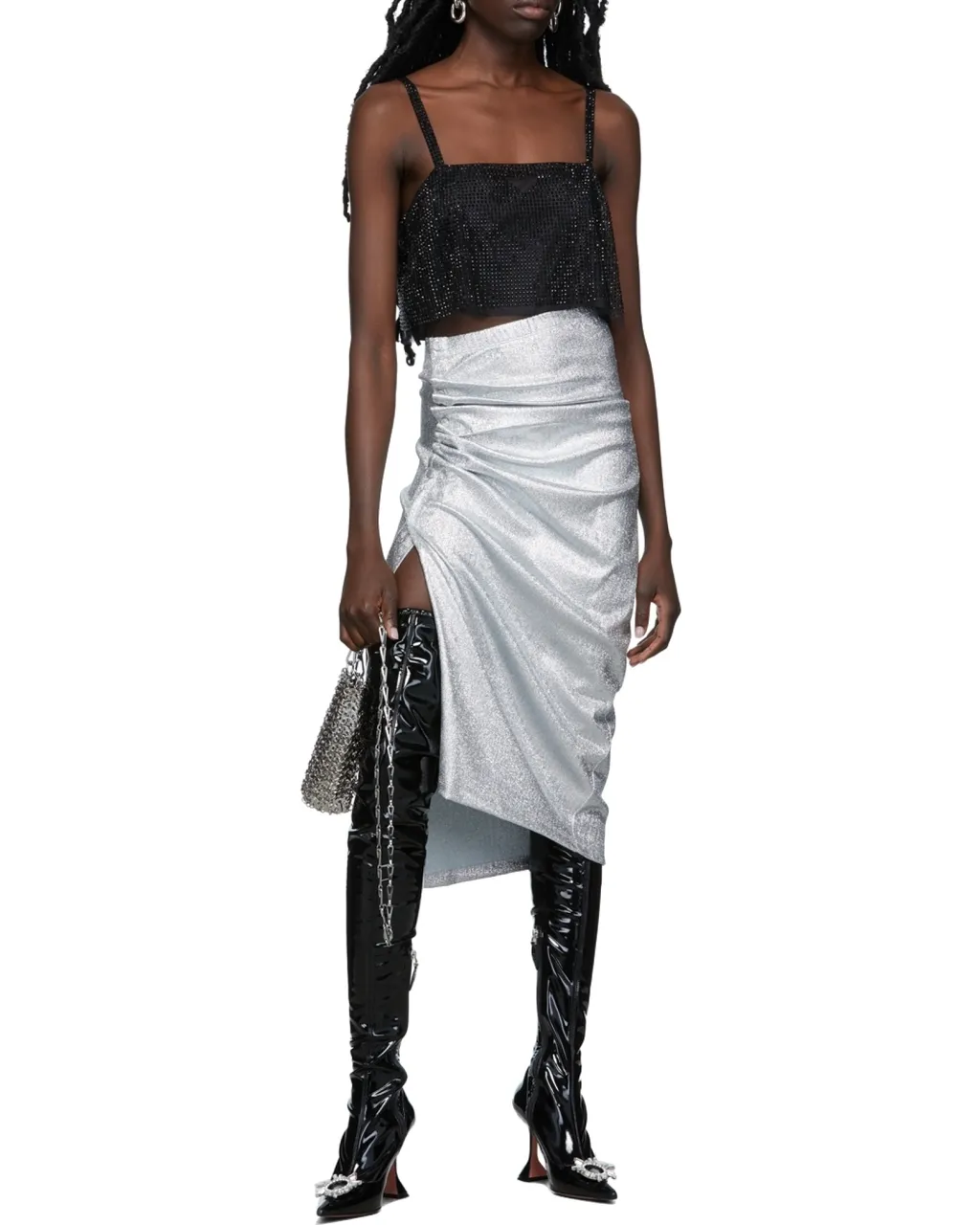 Drapped Button Skirt