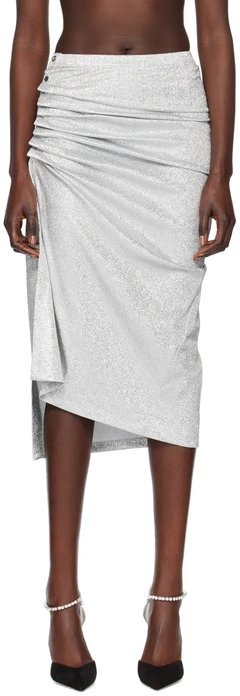 Drapped Button Skirt
