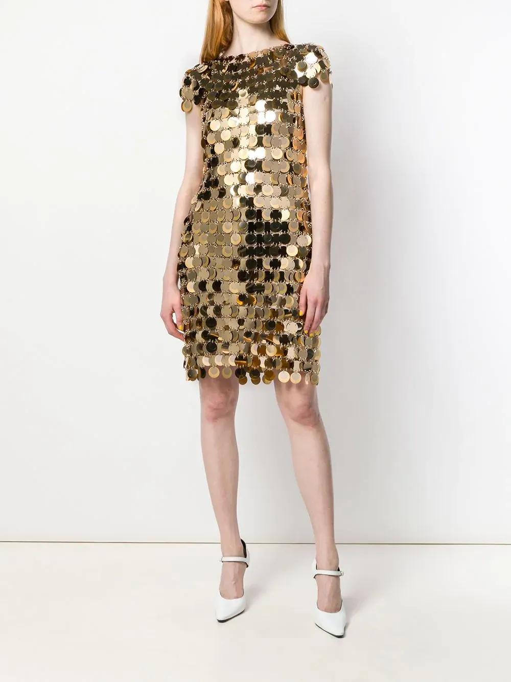 Sequin Chain-Disc Embellished Mini Dress