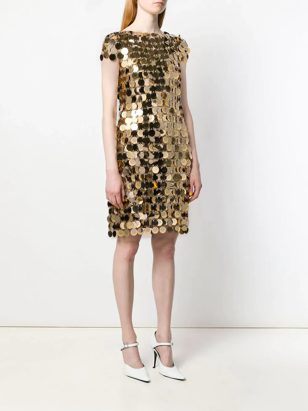 Sequin Chain-Disc Embellished Mini Dress