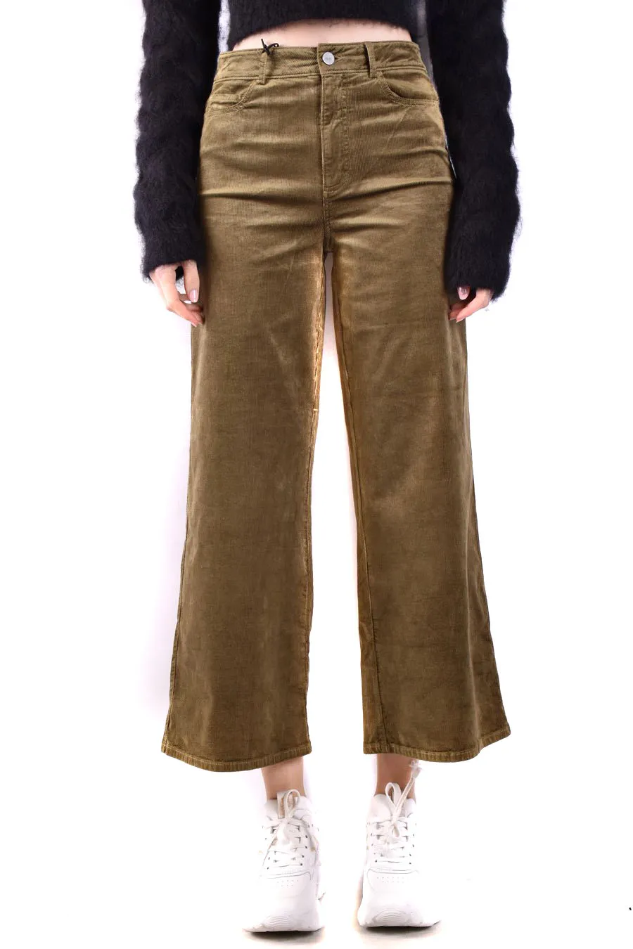 High-Waisted And Wide-Leg Denim Pants