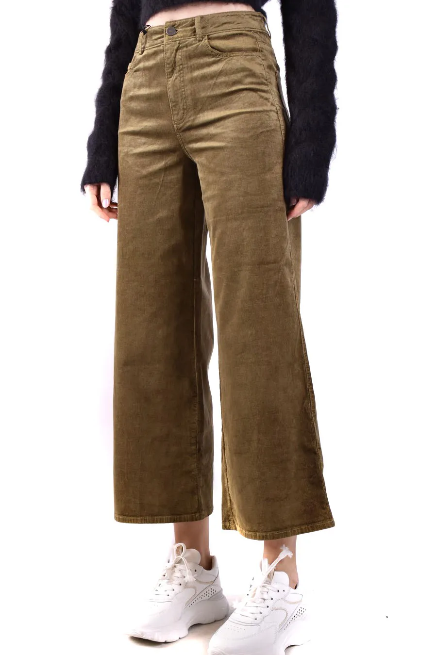 High-Waisted And Wide-Leg Denim Pants