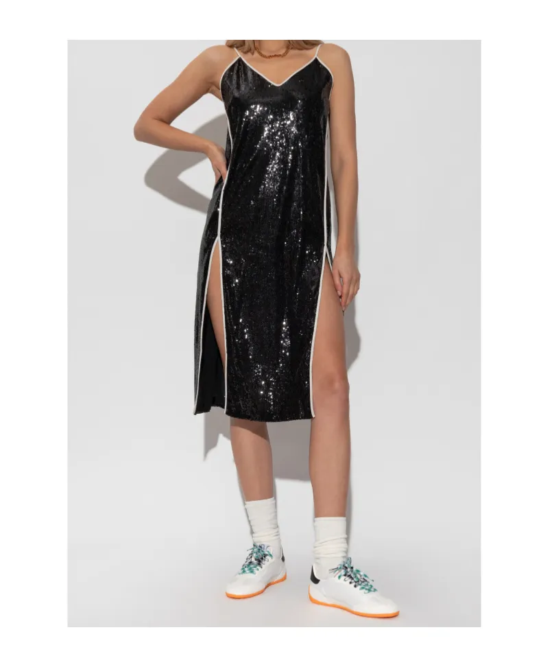 Double Slit Sequin Dress