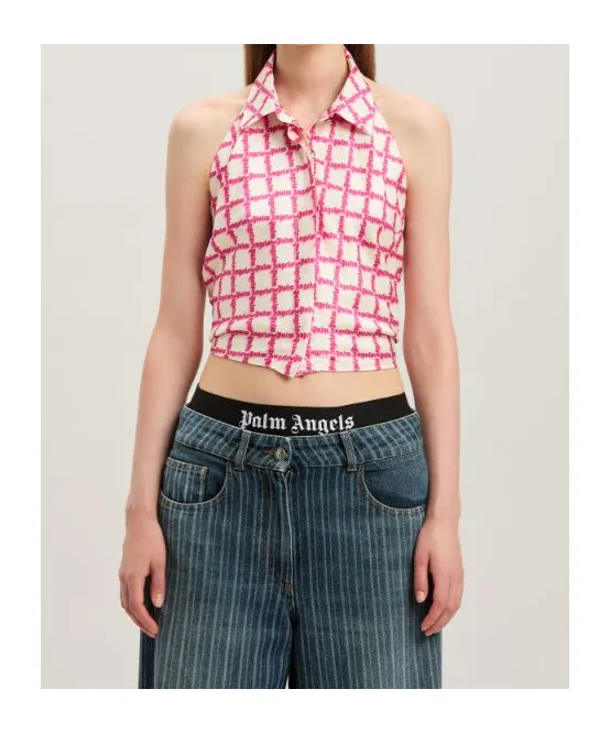 Lapel Sleeveless Shirt