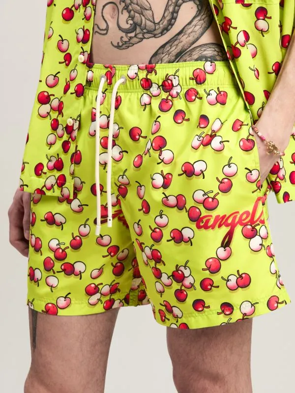 Cherries Printed Drawstring Swimshorts