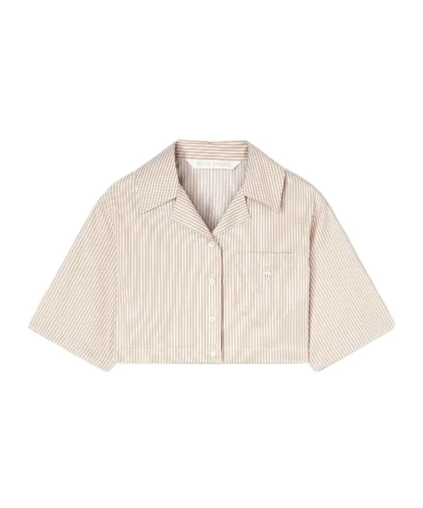 Curved Logo Cropped Shirt