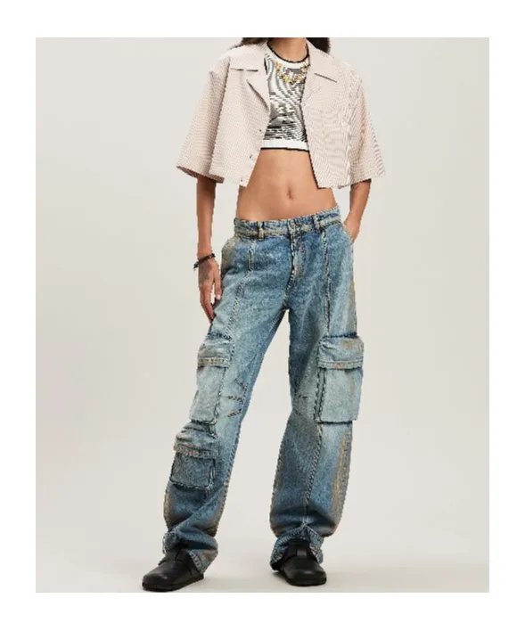 Curved Logo Cropped Shirt