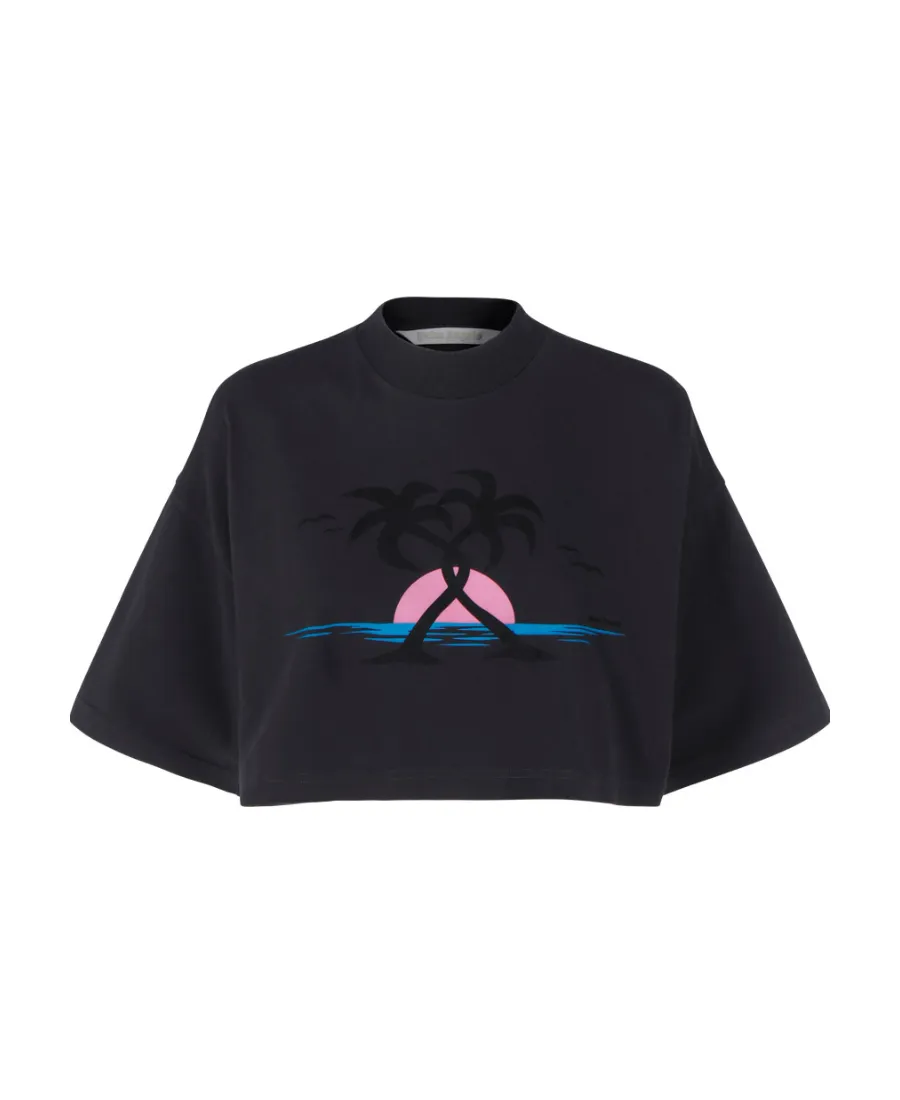 Logo-Print Cropped T-Shirt