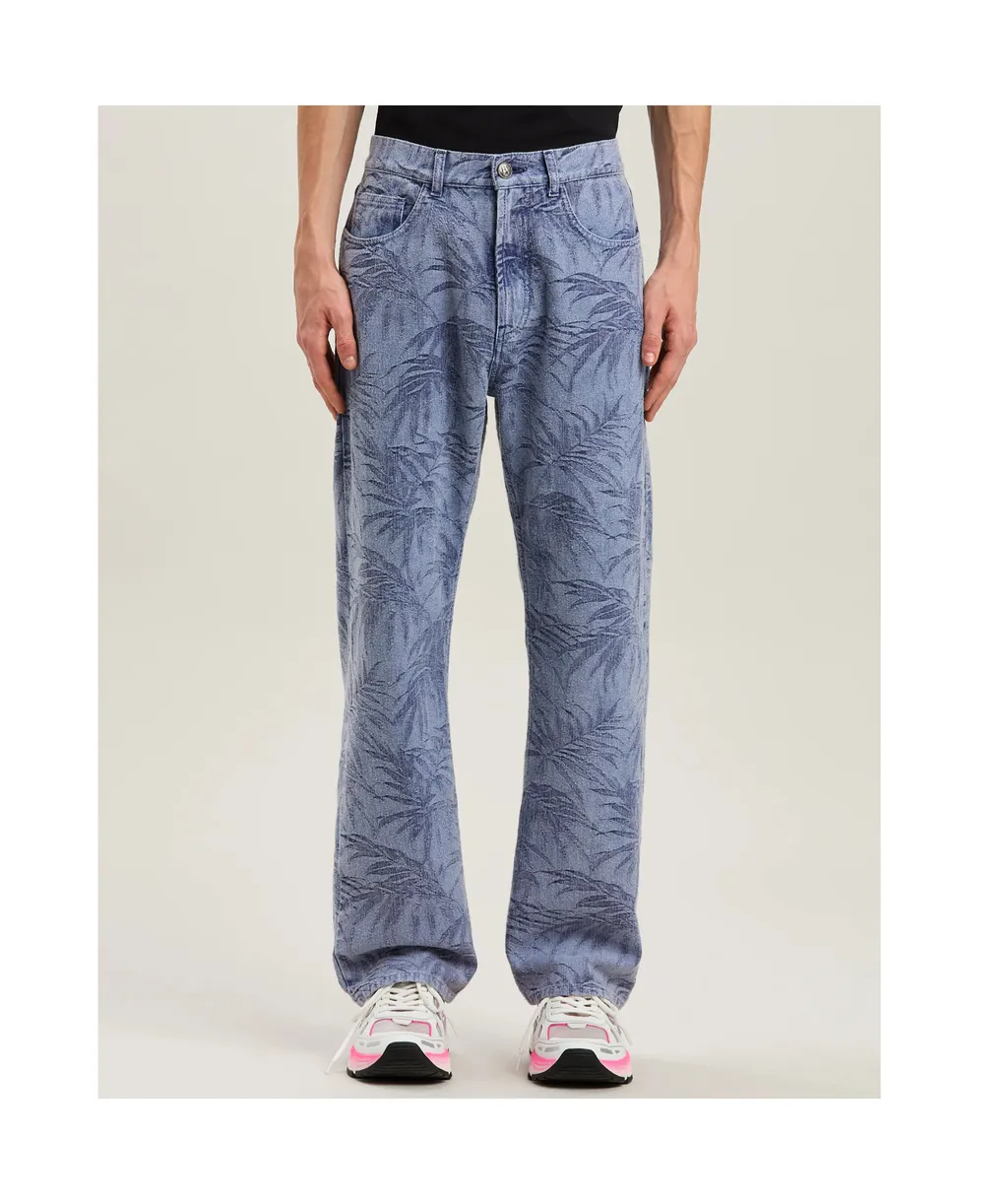 Palm Jacqured Jeans
