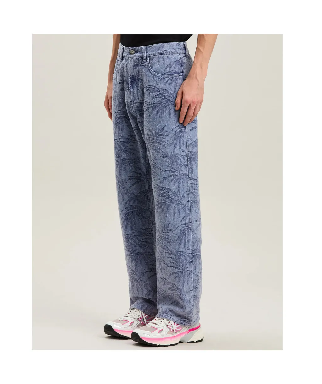 Palm Jacqured Jeans