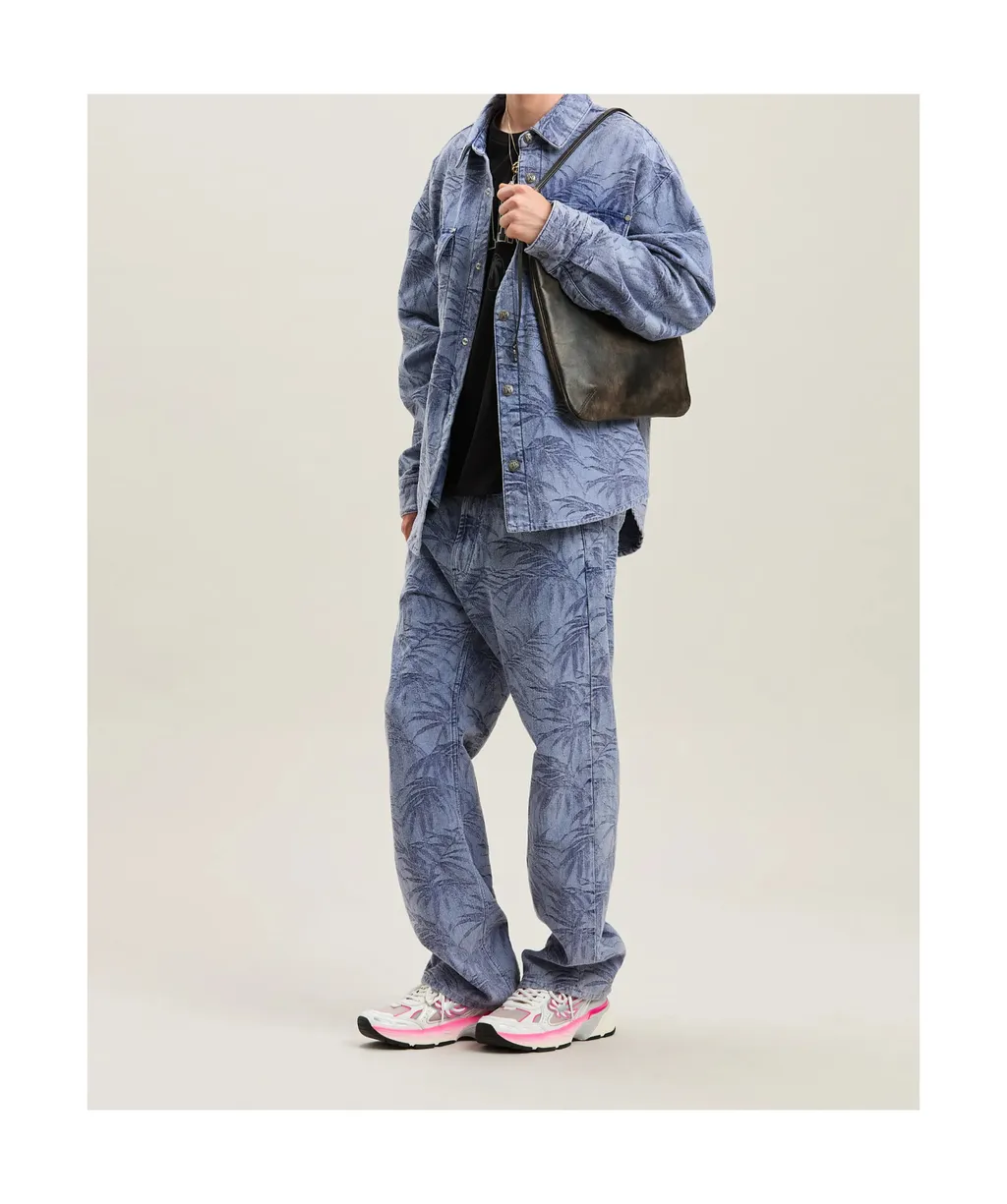 Palm Jacqured Jeans