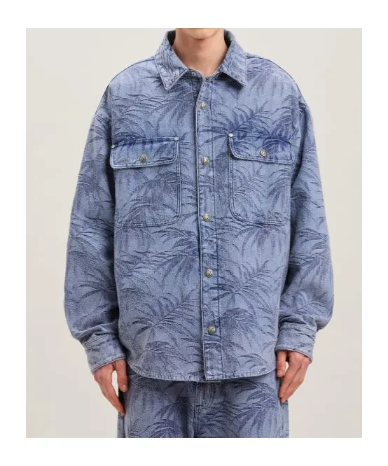 Palm Jacquared Denim Shirt