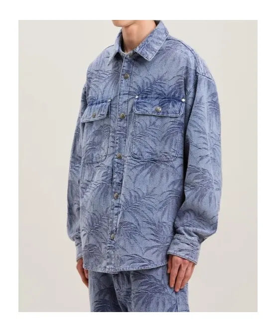 Palm Jacquared Denim Shirt