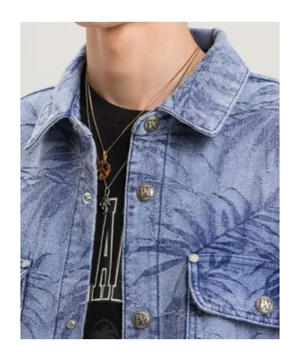 Palm Jacquared Denim Shirt