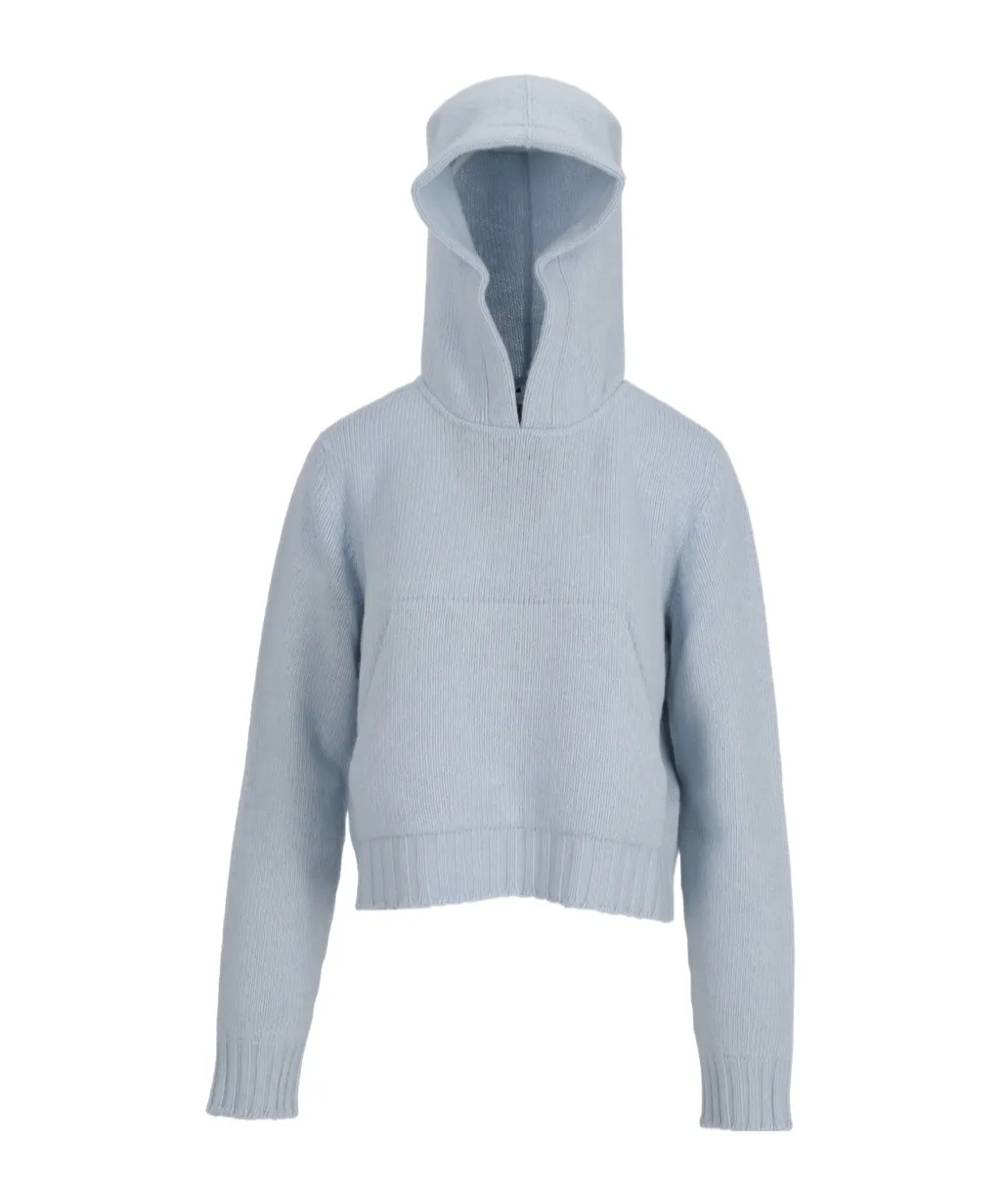 Curved Logo Knitted Hoodie