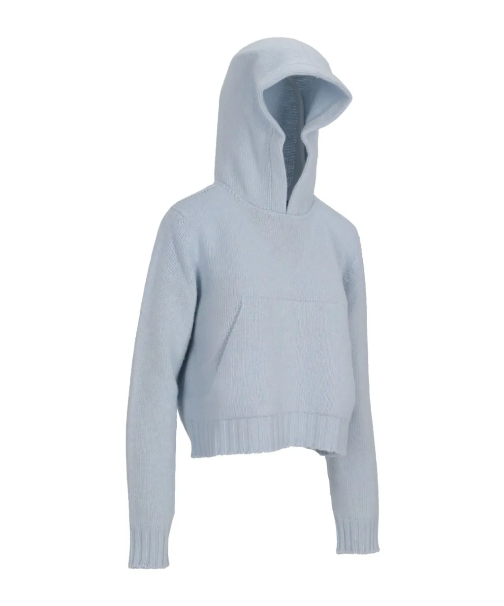 Curved Logo Knitted Hoodie