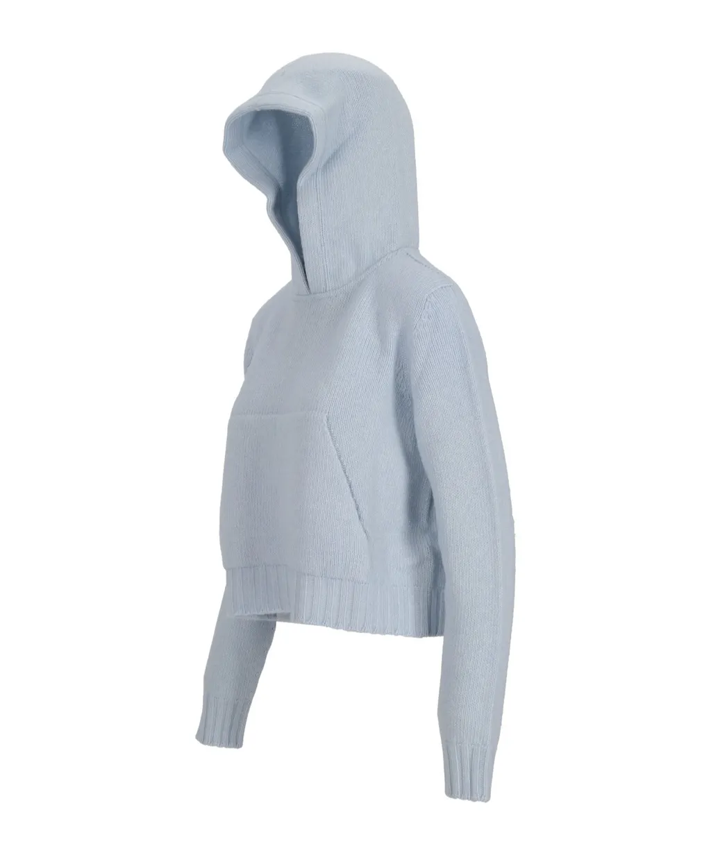Curved Logo Knitted Hoodie