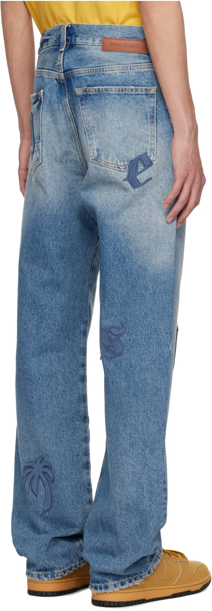 Logo Patch Straight Leg Jeans