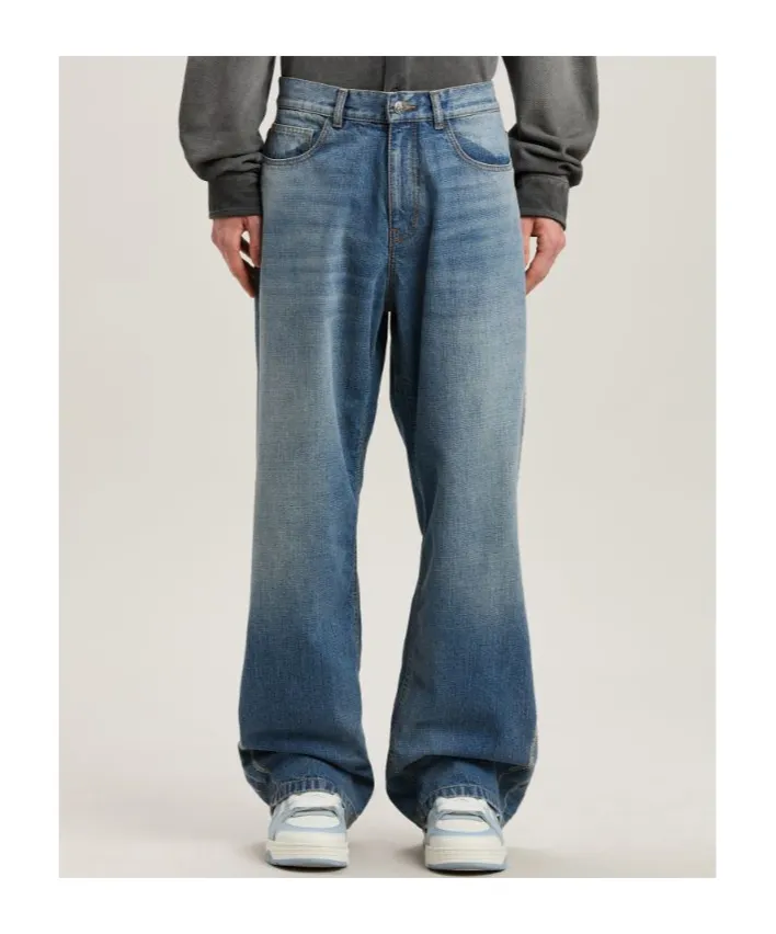 Lasered Curved Logo Jeans