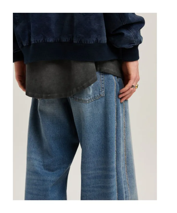 Lasered Curved Logo Jeans