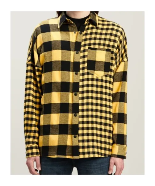 Paneled Checked Shirt Jacket
