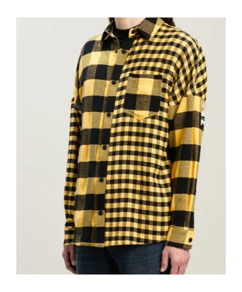 Paneled Checked Shirt Jacket
