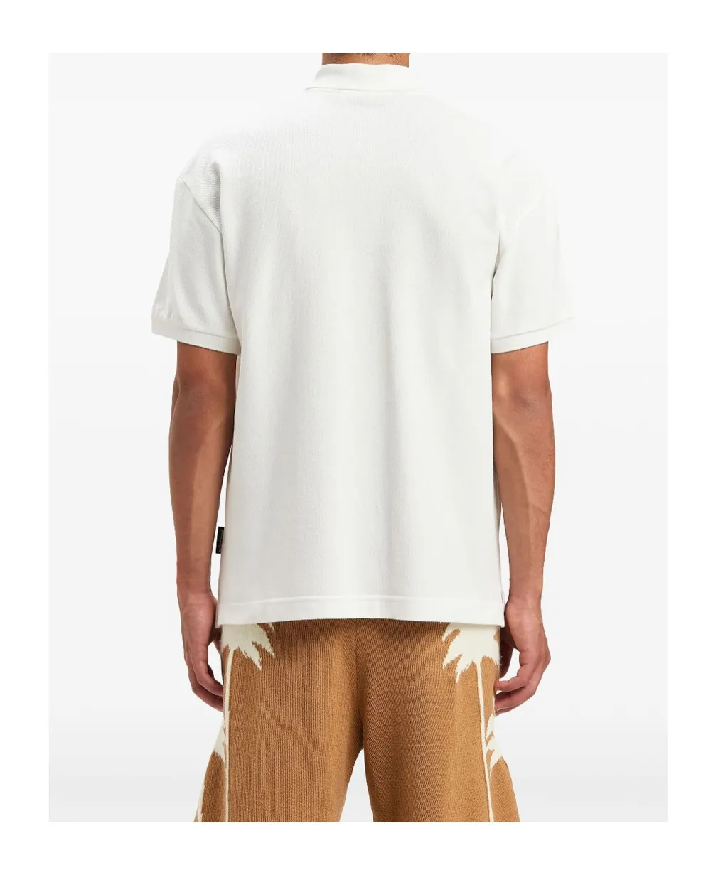 Curved Logo Embroidered Polo Shirt