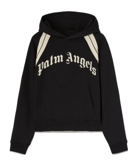 Logo Printed Ribbed Hem Hoodie