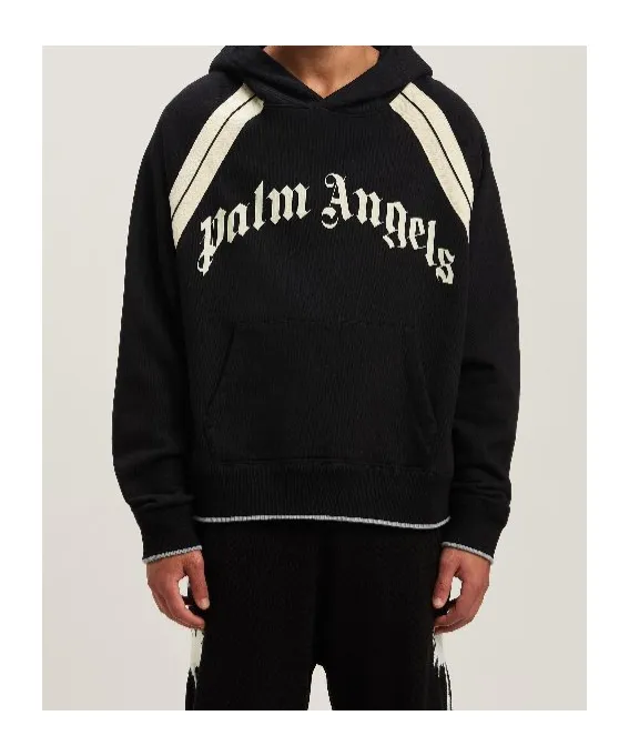 Logo Printed Ribbed Hem Hoodie