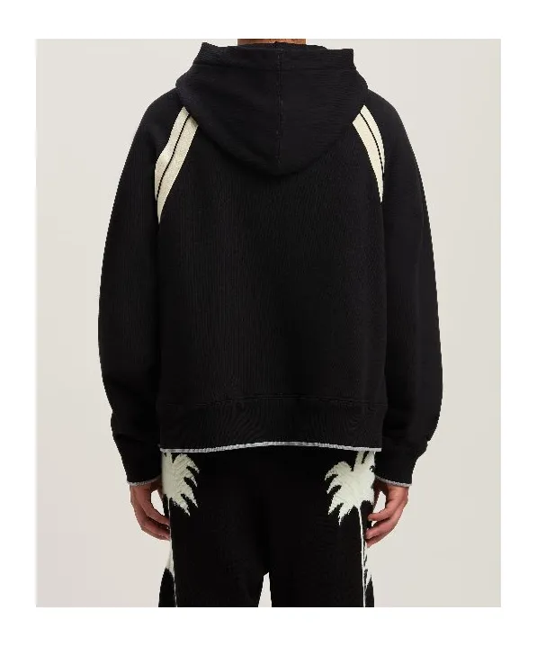 Logo Printed Ribbed Hem Hoodie