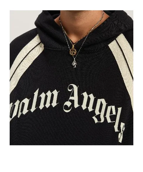 Logo Printed Ribbed Hem Hoodie