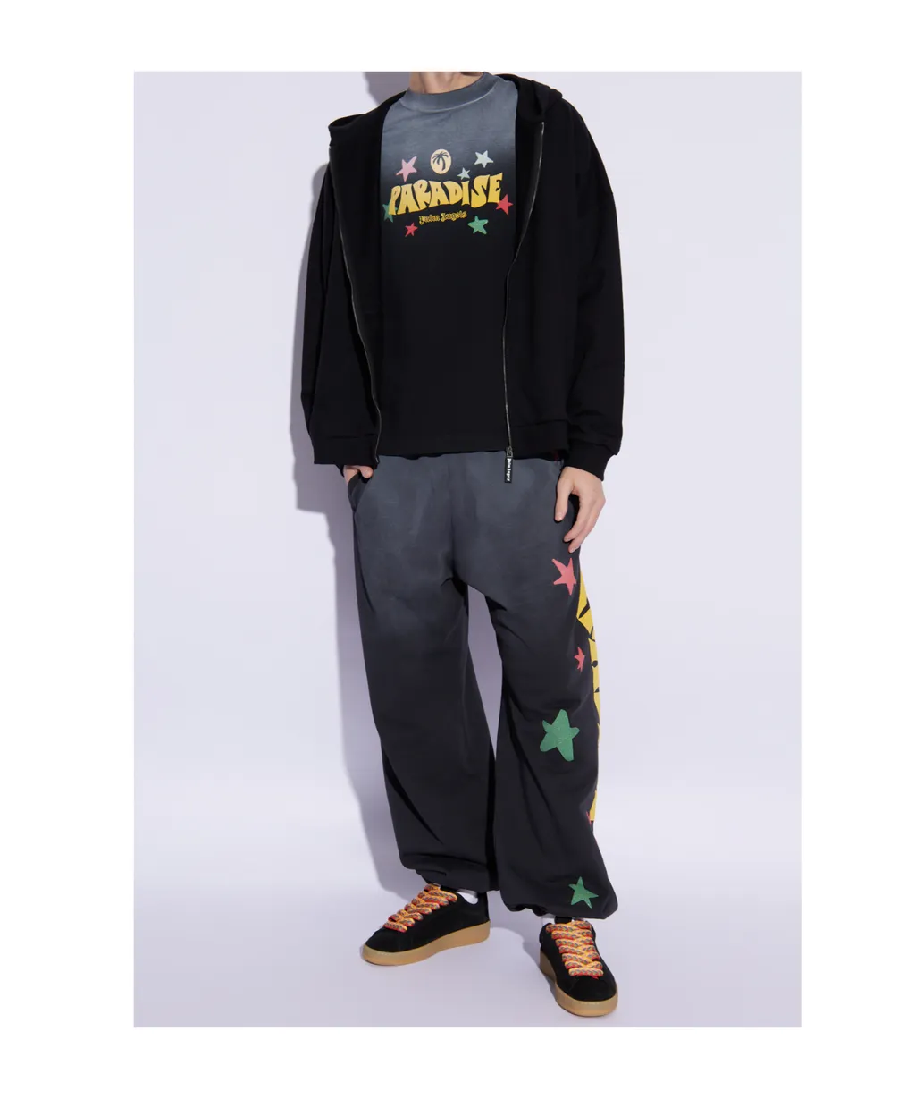 Graphic Printed Zipped Hoodie