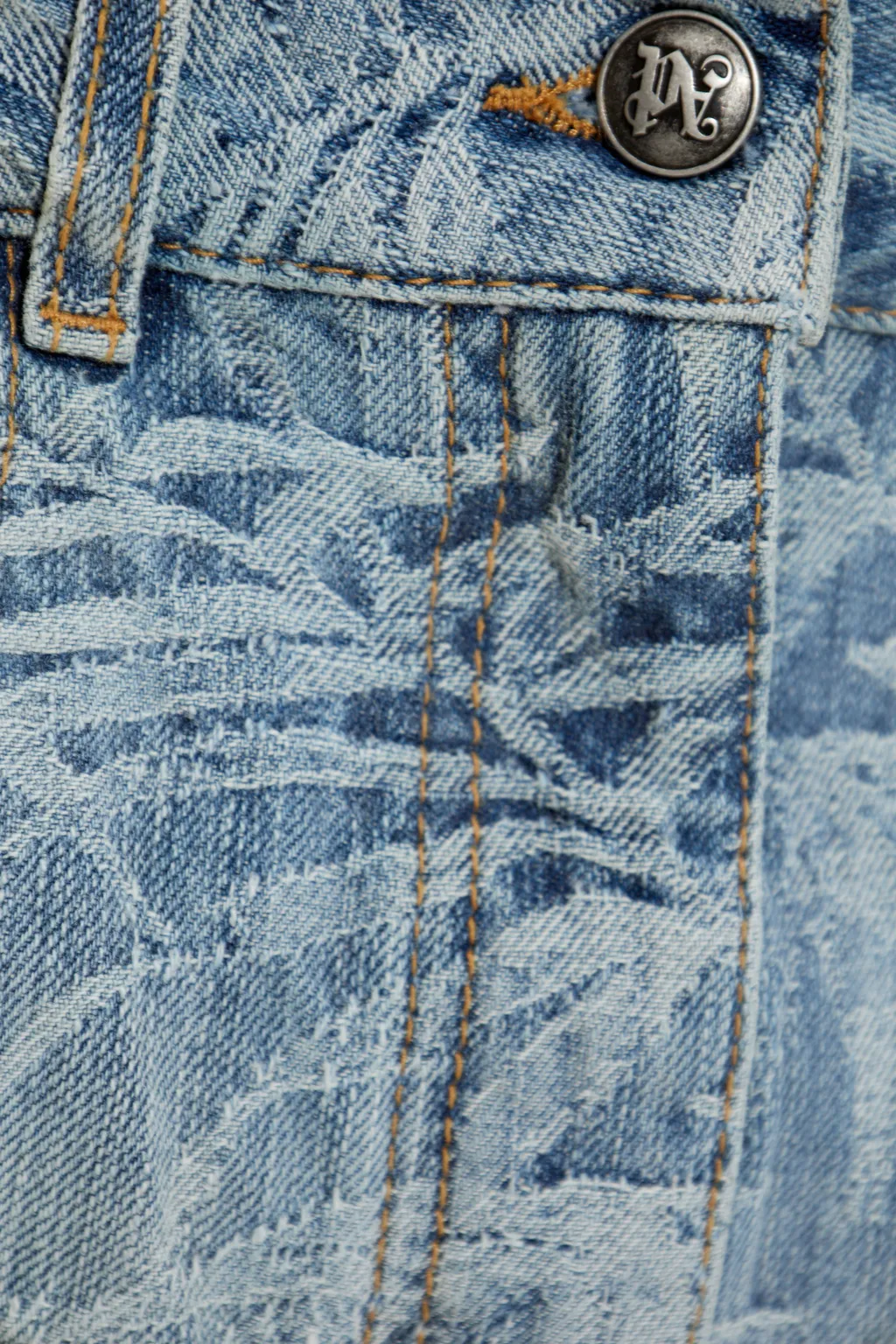 Palm Printed Straight Leg Jeans
