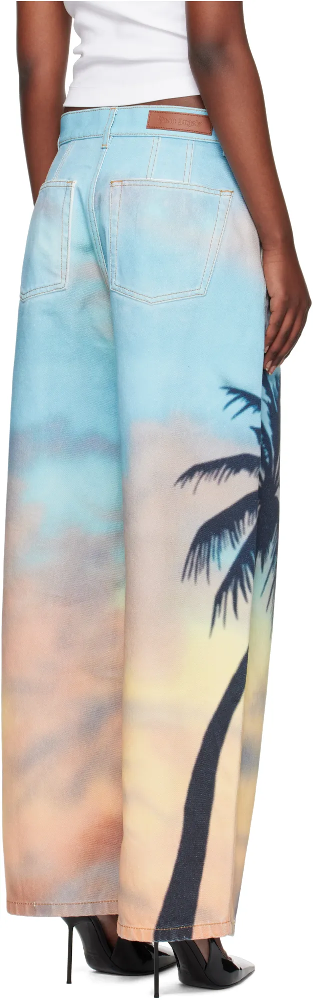 Sunrise Palm Printed Jeans