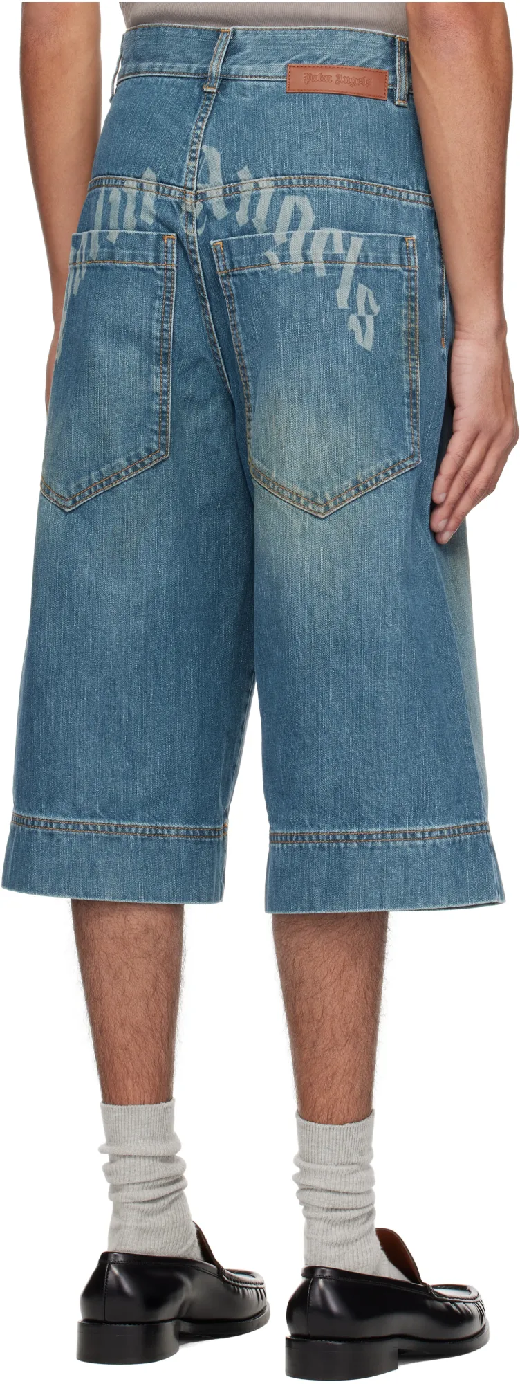 Belt-Loop Denim Shorts