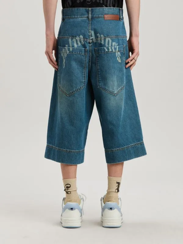 Belt-Loop Denim Shorts