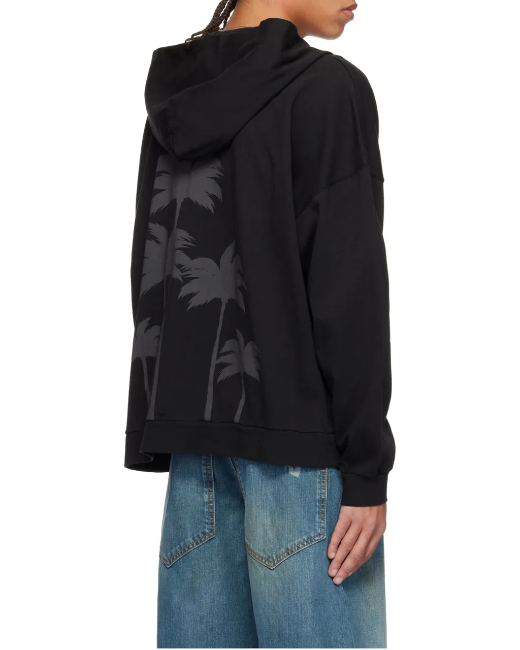 Palm Printed Zipped Hoodie