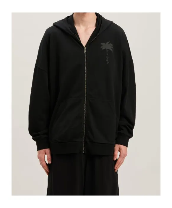 Palm Printed Zipped Hoodie