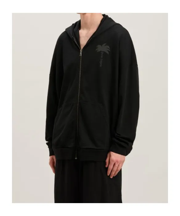 Palm Printed Zipped Hoodie