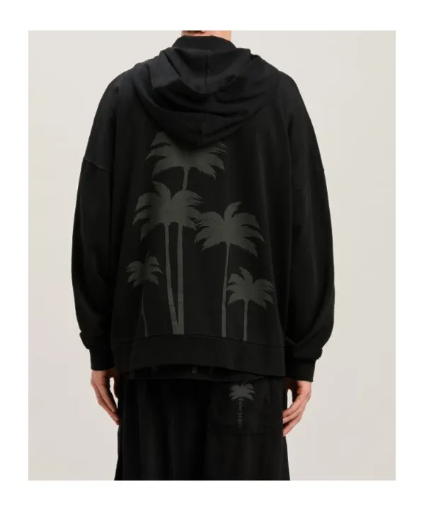 Palm Printed Zipped Hoodie