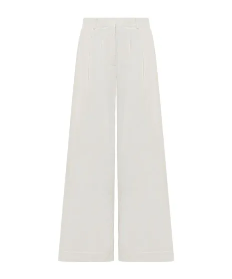 Wide Leg Pleated Trousers
