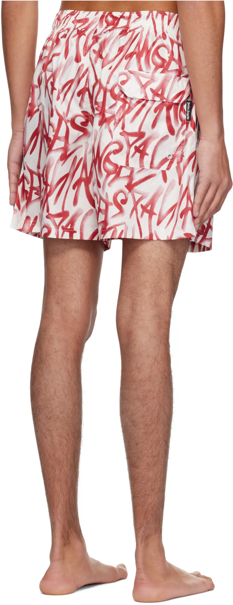 Graffiti Printed Drawstring Swim Shorts